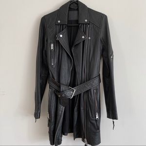 Allsaints leather trench jacket
